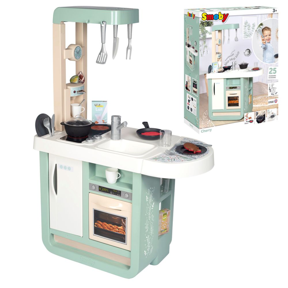 Smoby - Cherry Kitchen Pretend Playset With 25 Accessories - Multicolor