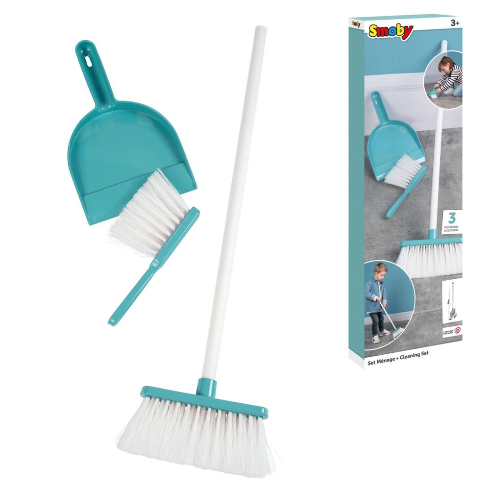 Smoby - Cleaning Set - Blue - 3 Pcs