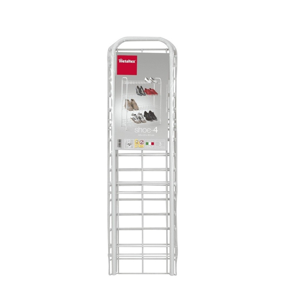 Metaltex - 4 Tier Shoe Rack - White
