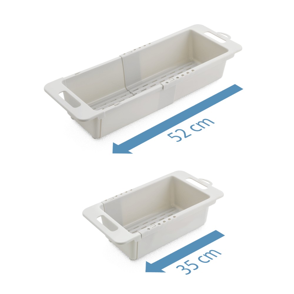 Metaltex - Drainflex Extensible Over The Sink Colander Basket - Adjustable 35-52cm