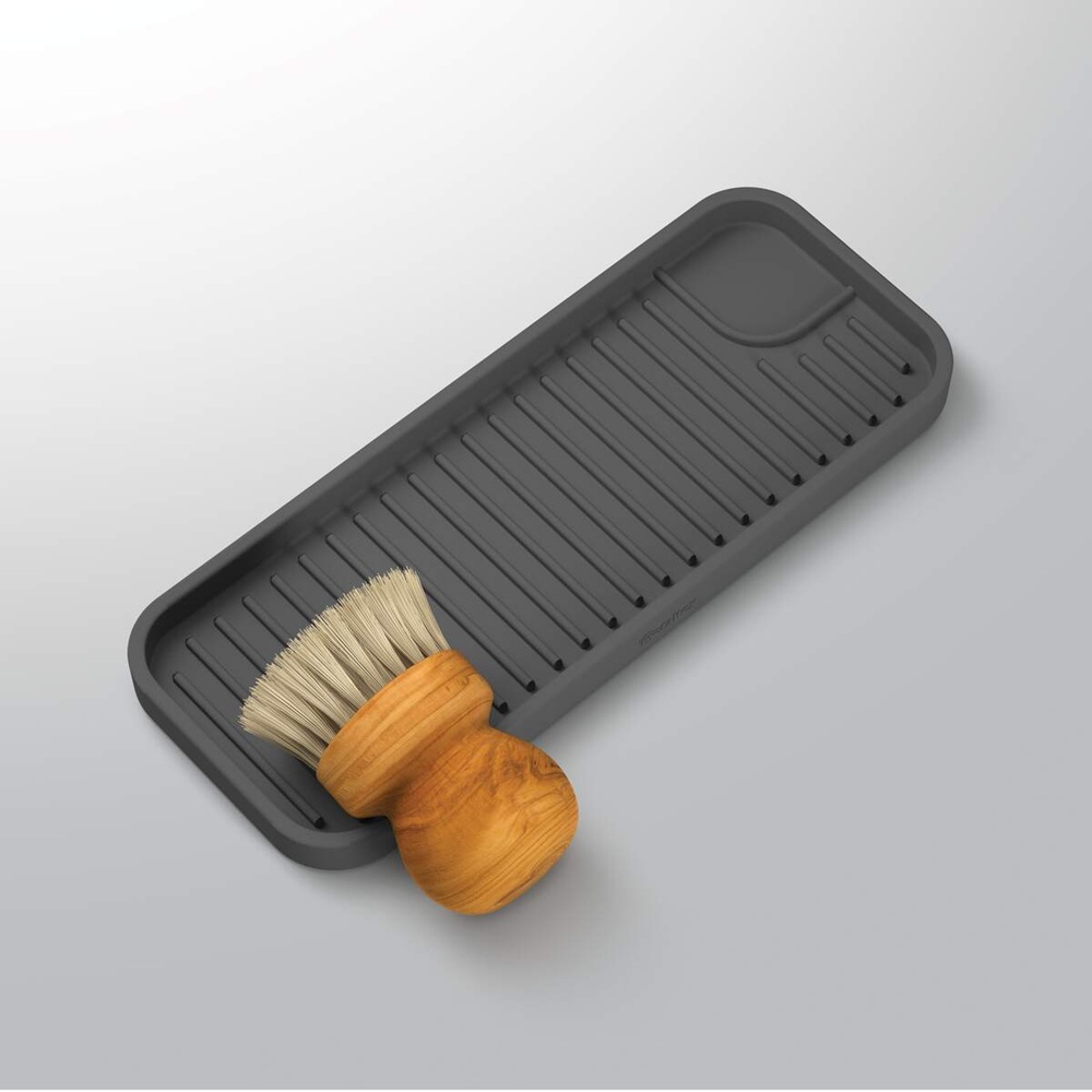 Metaltex - Sink Tray Organizer - Compact Kitchen Sink Mat With Brush And Ring Holder