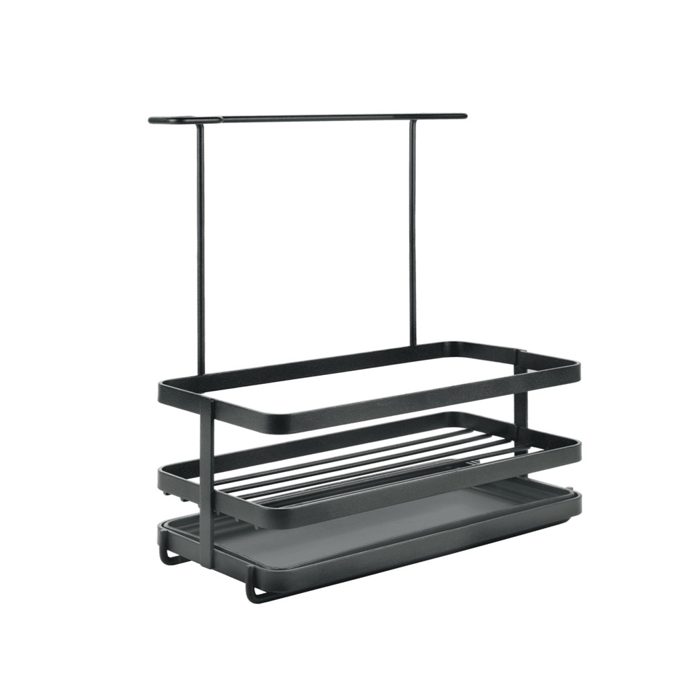 Metaltex - Kitchen Sink Organizer Tokyo Lava - Matte Black With Touchtherm Coating - Made In Italy