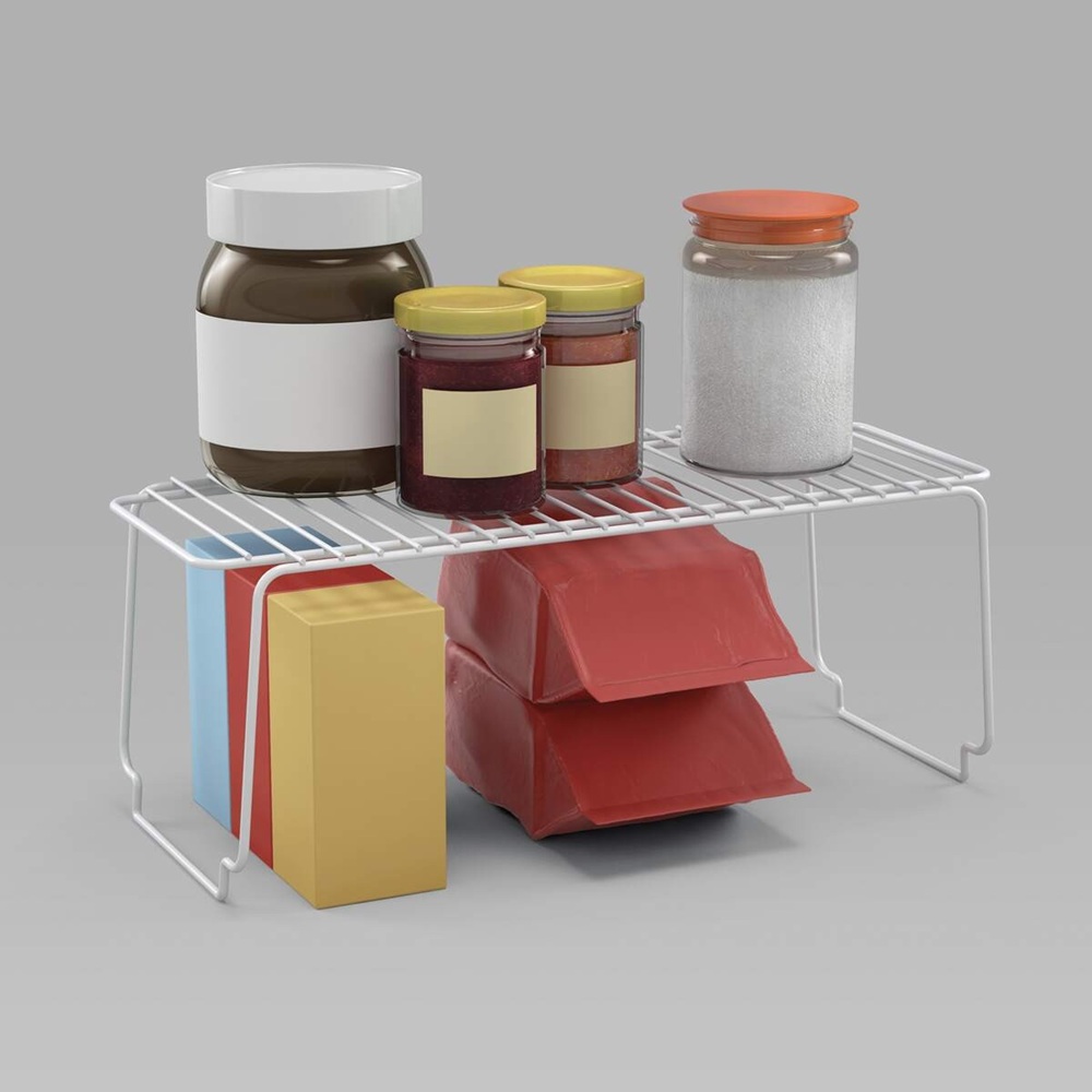 Metaltex - Stackable Shelf - Bridge Multi Purpose Shelf - Space Saving Kitchen Organizer With Ldpe Plastic Coating