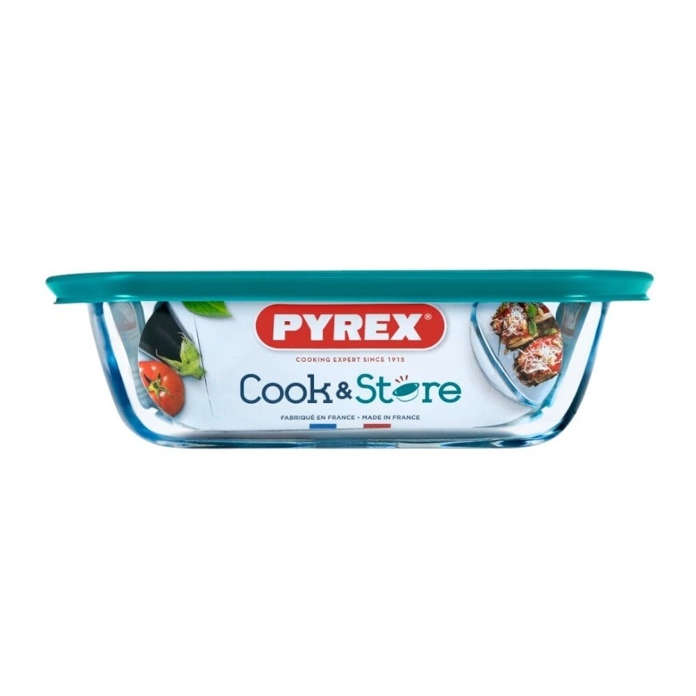 Pyrex Cook & Store Rectangular Roaster With Lid - Green - 400 ml