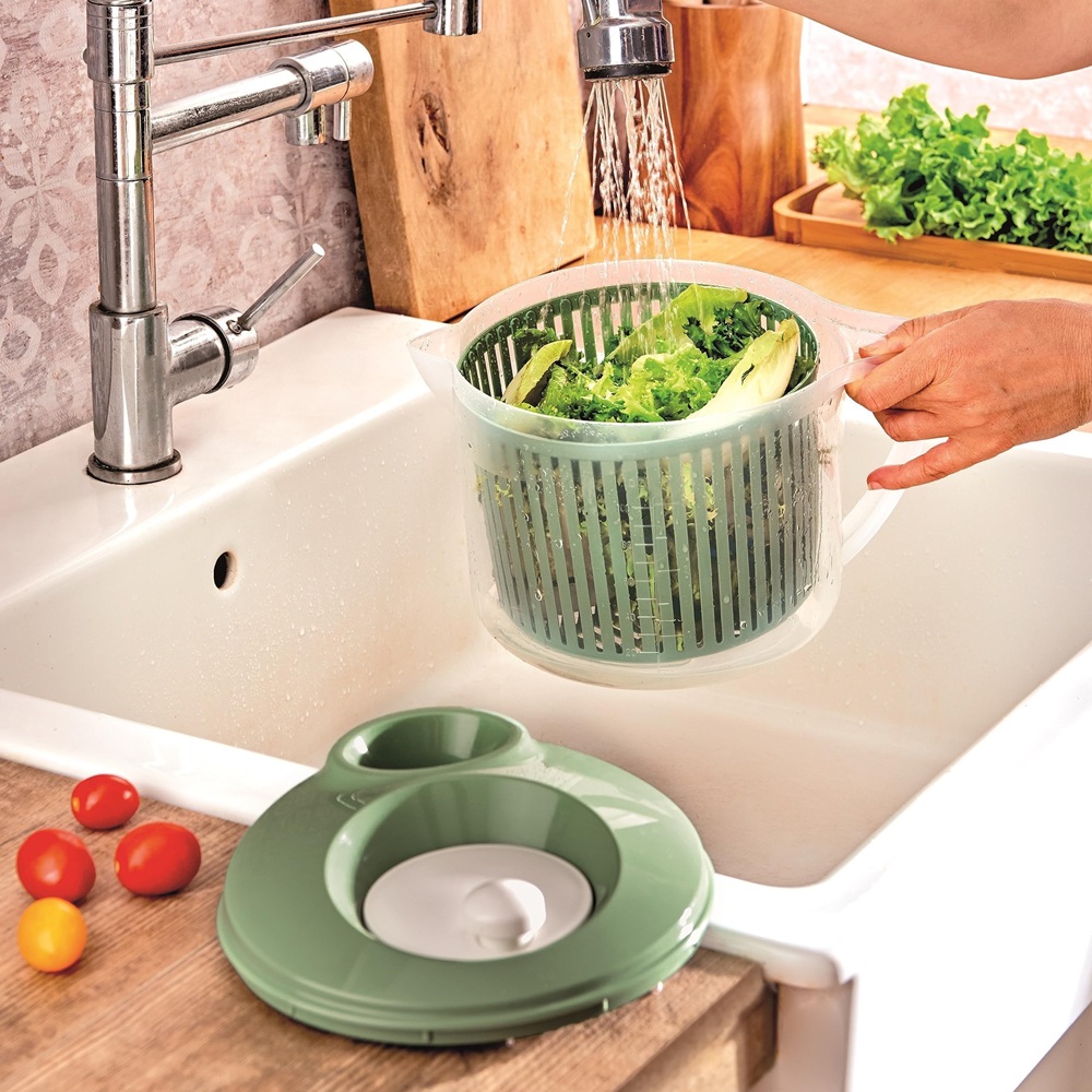 Snips - Wash And Dry Salad Spinner With Ergonomic Handle –  3L - Made In Italy