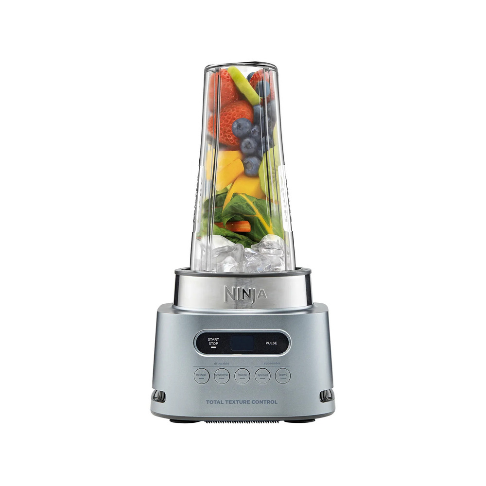 نينجا - خلاط نيوتري فودي ماكس باور 2 في 1 - 1 لتر - فضي