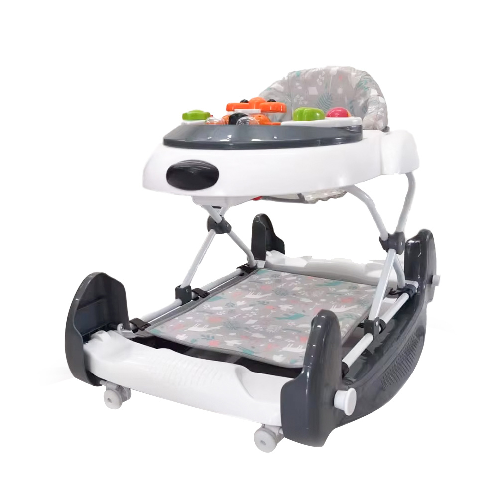 Little Learners - 2-In-1 Baby Walker And Jumper With Rocking Function - Grey