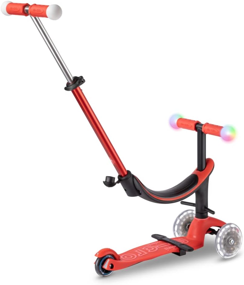 مايكرو - سكوتر ميني تو غرو ديلوكس ماجيك بإضاءة LED - أحمر