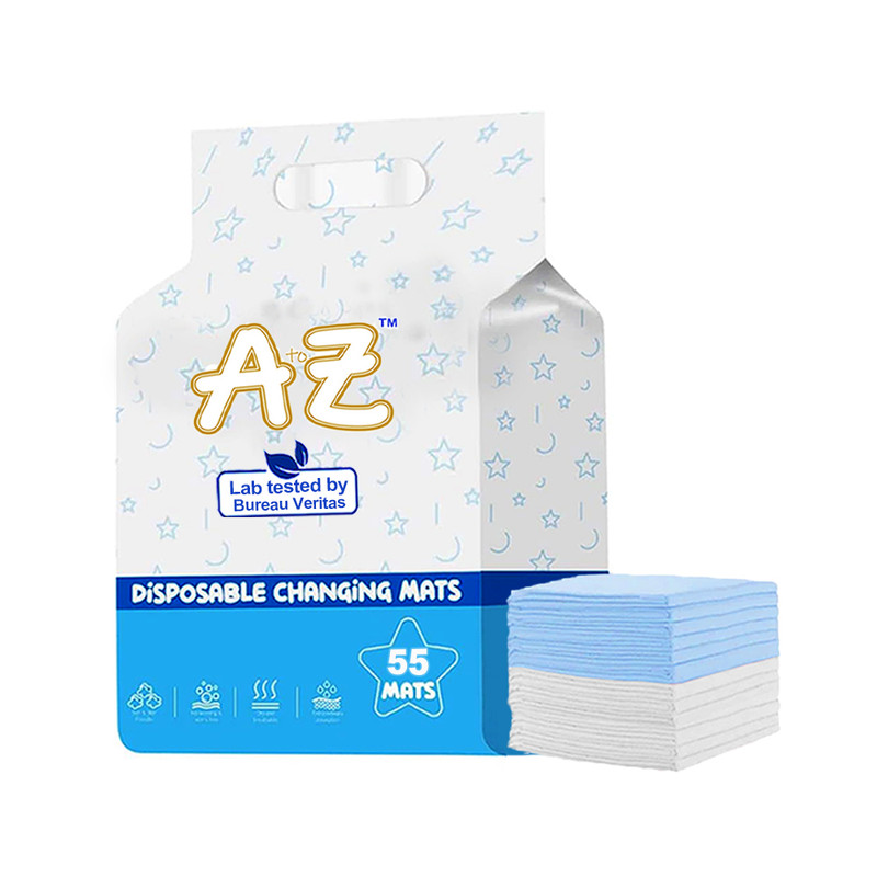 A To Z - Disposable Changing Mats - Pack of 55 - Blue/White - Large