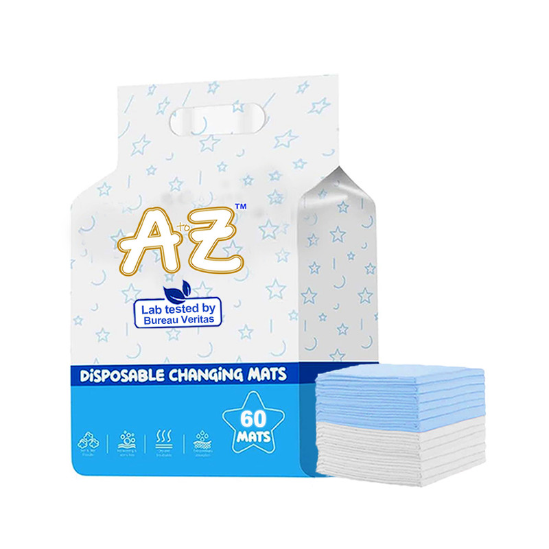 A To Z - Disposable Changing Mats - Pack of 60 - Blue/White - Large