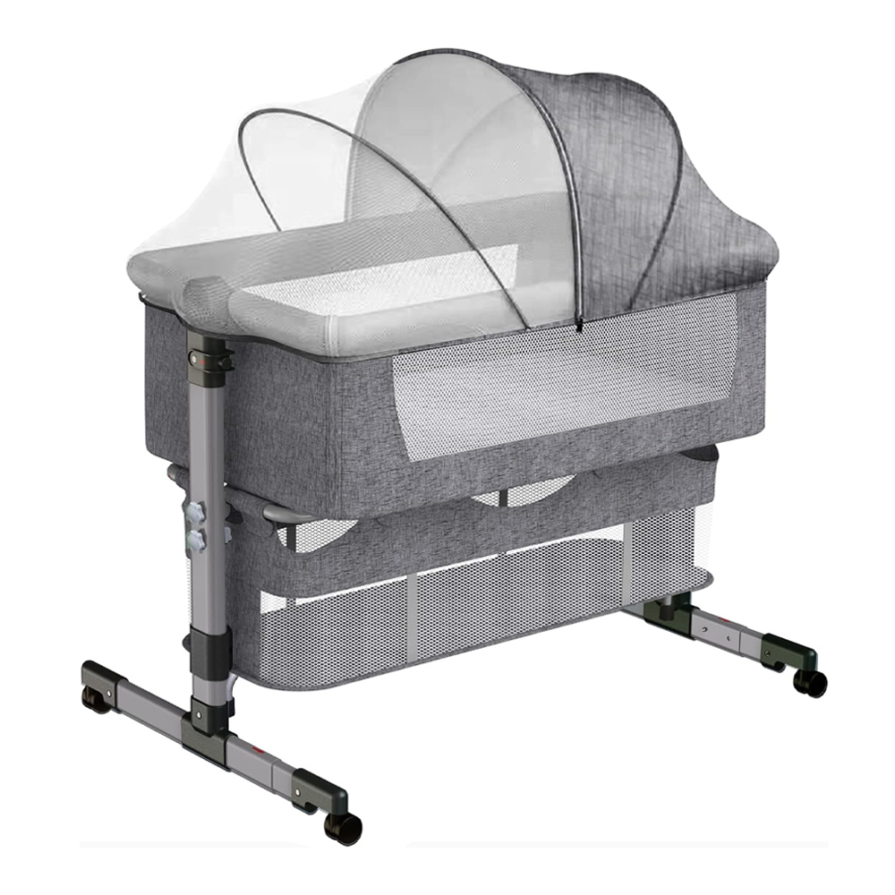 Star Babies - Adjustable Bedside Baby Sleeping Crib - Grey