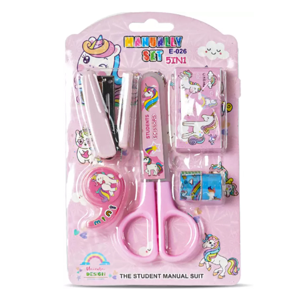 Star Babies - 5-In-1 Stationery Set - Unicorn - Pink