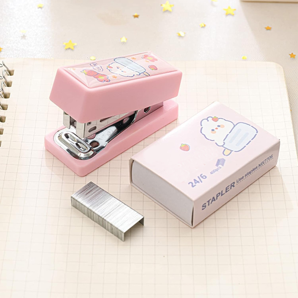 Star Babies - Cartoon Mini Stapler With 400 Staples - Blue