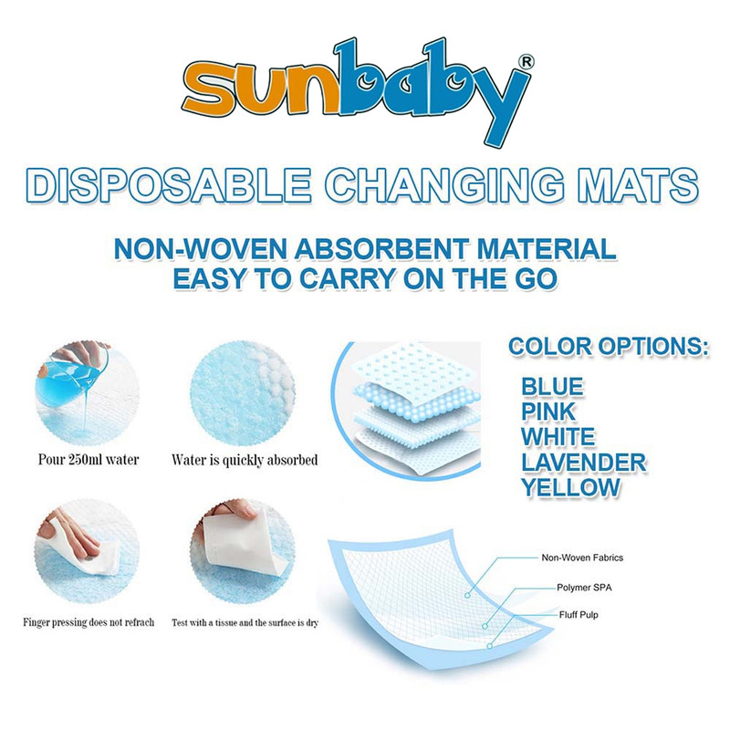 SunBaby - Disposable Changing Mats - White - 45x60 cm - 50 Pcs