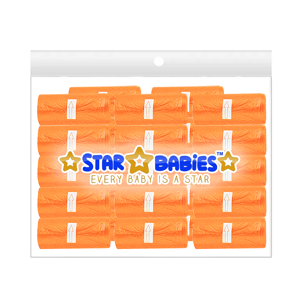 Star Babies - Scented Nappy Bags Pack Of 25 - 375s - Orange