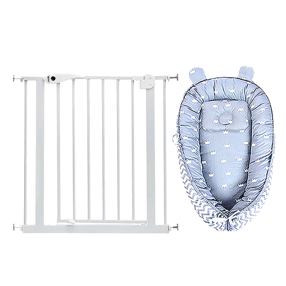Star Babies - Blue Lounger & Auto-Close Safety Gate - 75-84cm