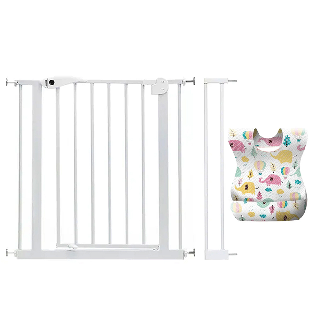 Star Babies - Auto-Close Safety Gate - 75-84cm + 10cm Extension Kit  & Baby Disposable Bibs - 20pcs