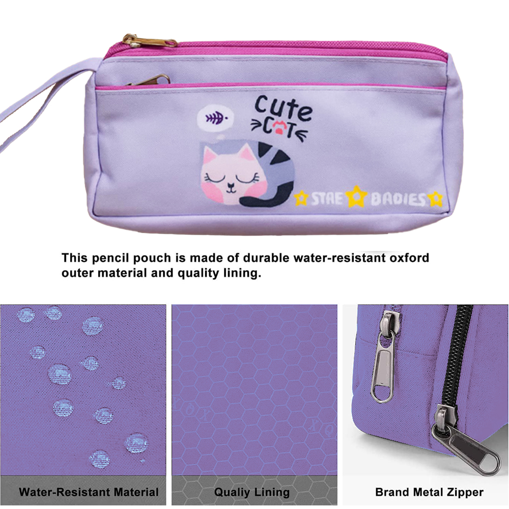 Star Babies - Double Zipper Pencil Case - Cute Cat