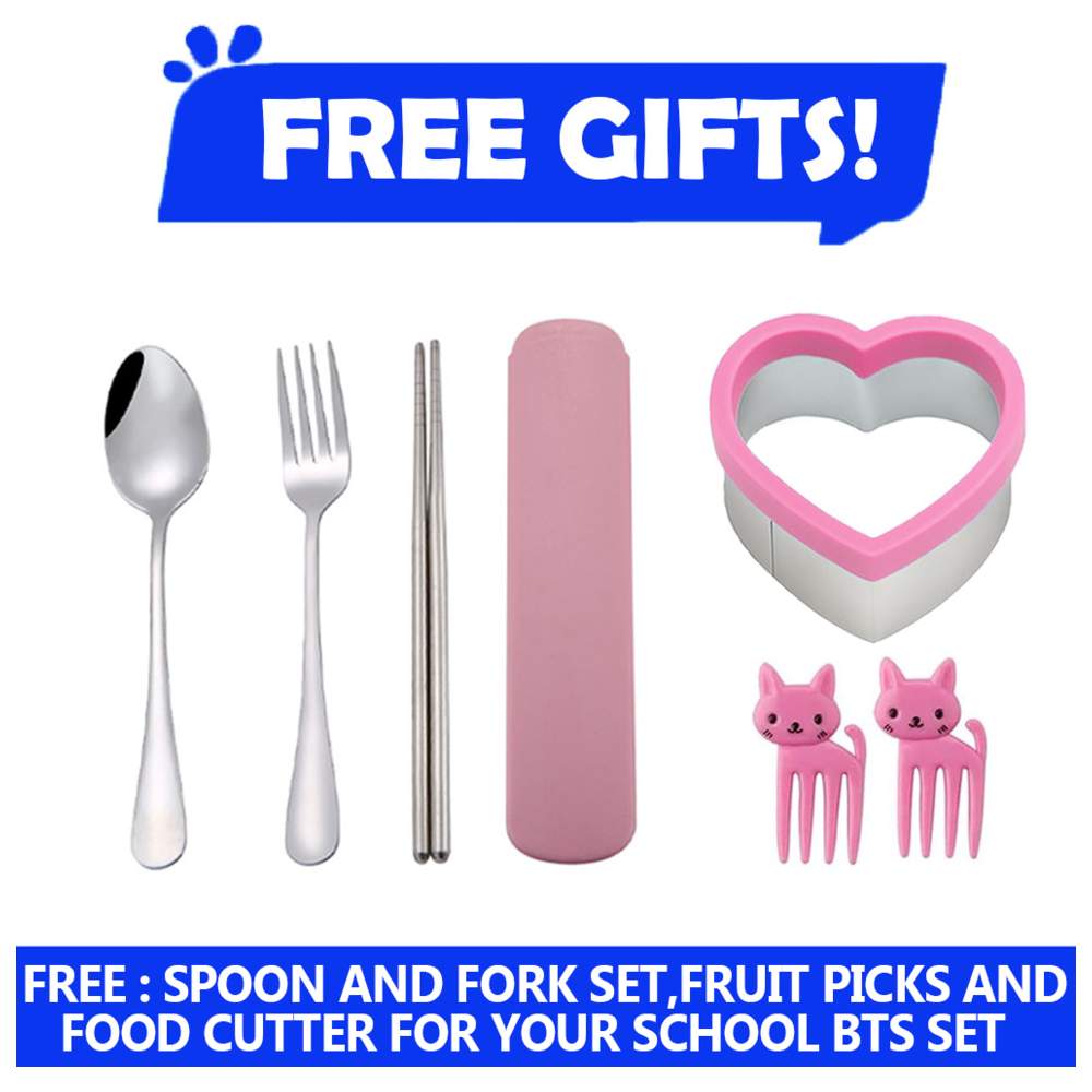 Star Babies - Backpack, Water Bottle, Lunch Bag & Box With Pencil Case Set - Little Mermaid - 5 Pcs with Free Fruits Picks, Sandwich Cutter and Spoon & fork Set