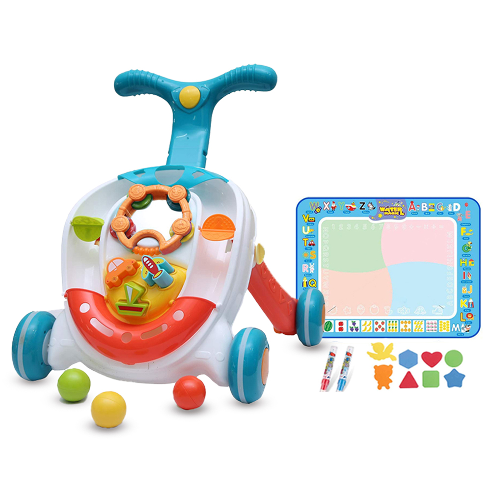 Star Babies- Rolling Ball Walker With Light And Music + Baby Drawing Mat -  Pack Of 2 Combo