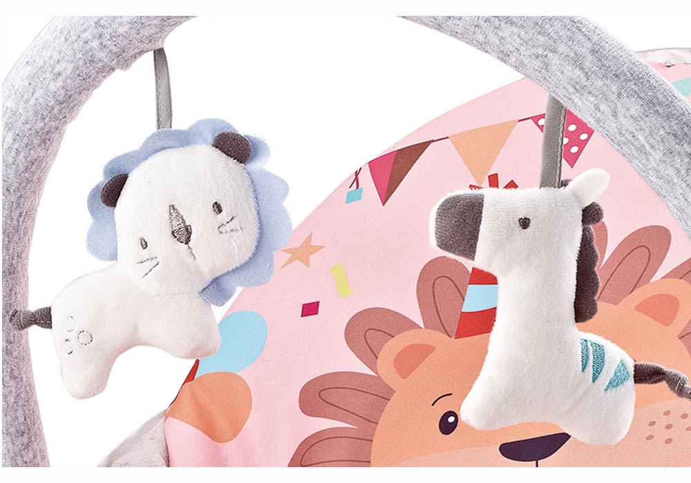 Factory Price - Printed Baby Rocker With Music & Toys - Brown