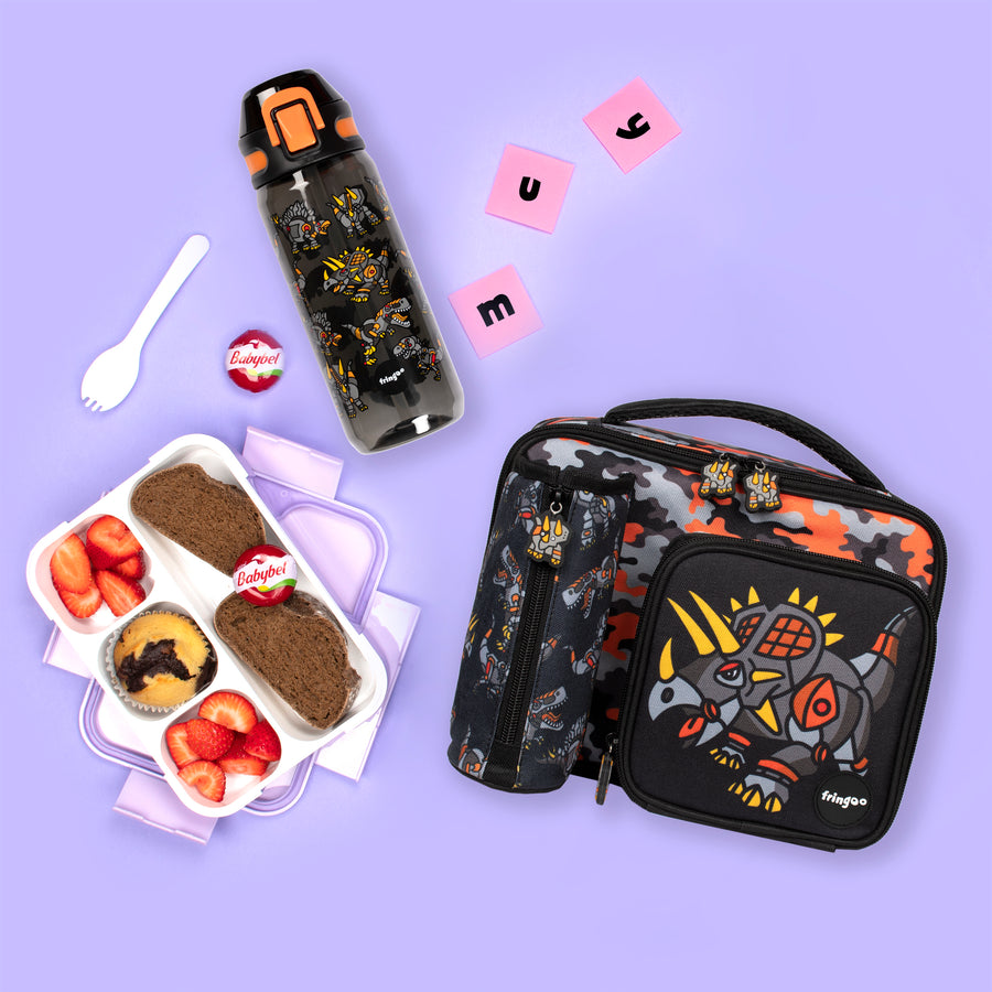 Fringoo - Straw Bottle 600ml - Dinosaur Robot