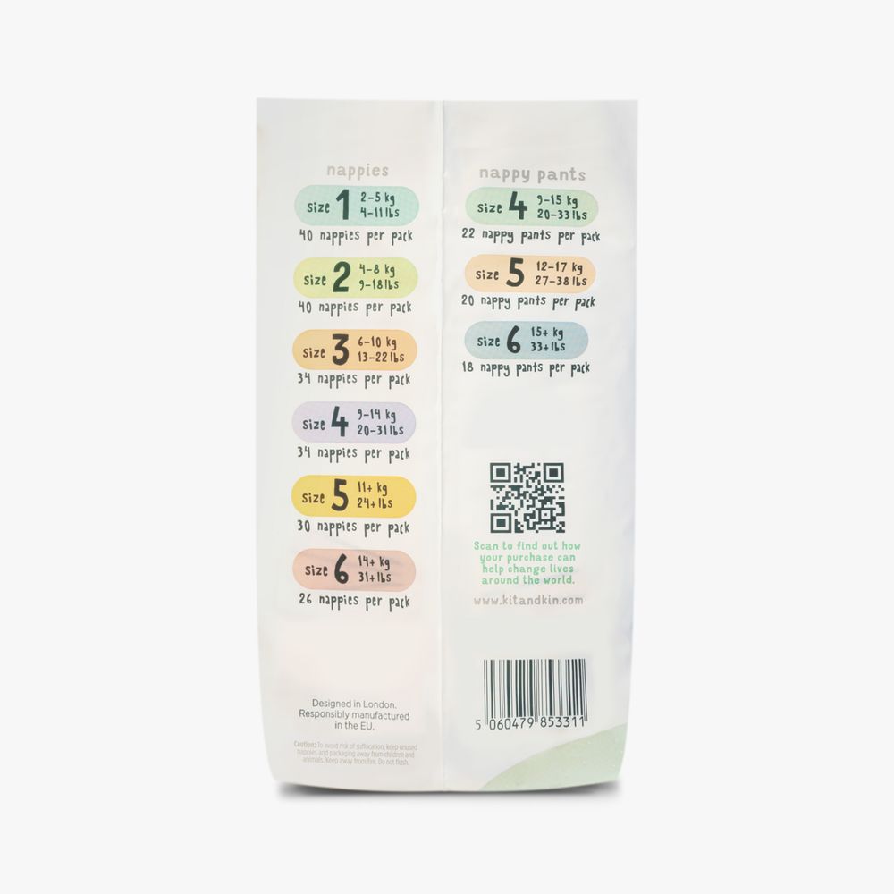 Kit & Kin - Hypoallergenic Eco Nappy Pants - Maxi - Size 4 - 9-15 kg - 10 Pcs