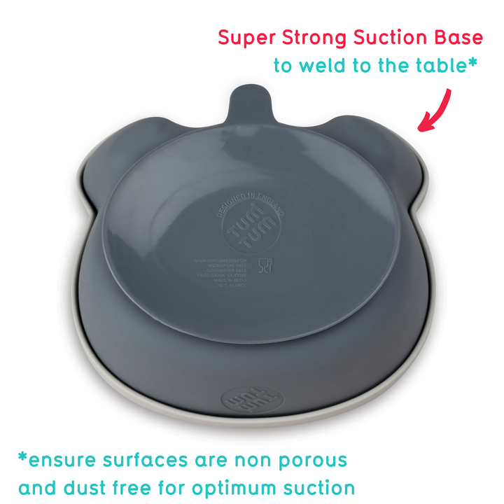 Tum Tum - Feeding Bowl And Spoon Set - Grey - 2pcs