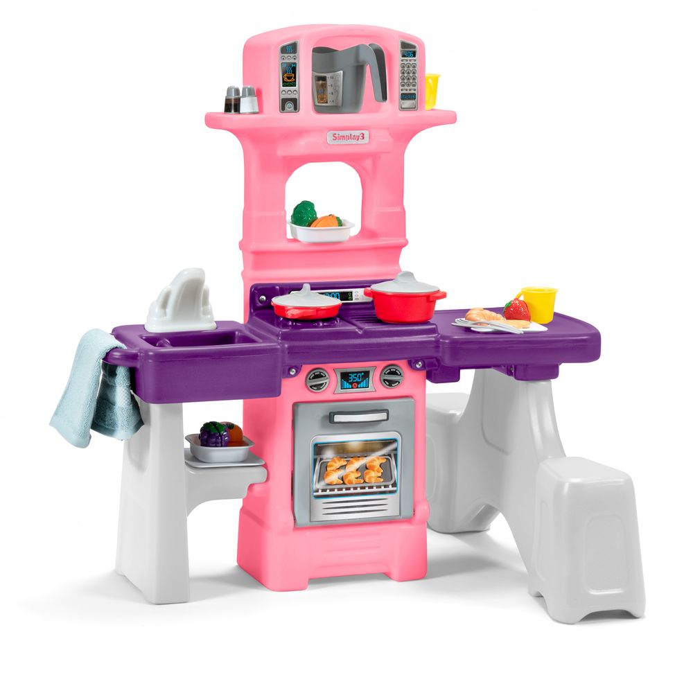 Simplay3 - Cooking Kids Dine-in Kitchen Set - Pink and Purple