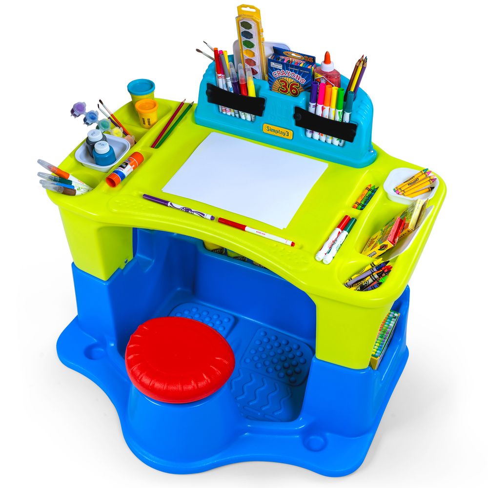 Simplay3 - Creative Kids Art Desk - Blue and Green