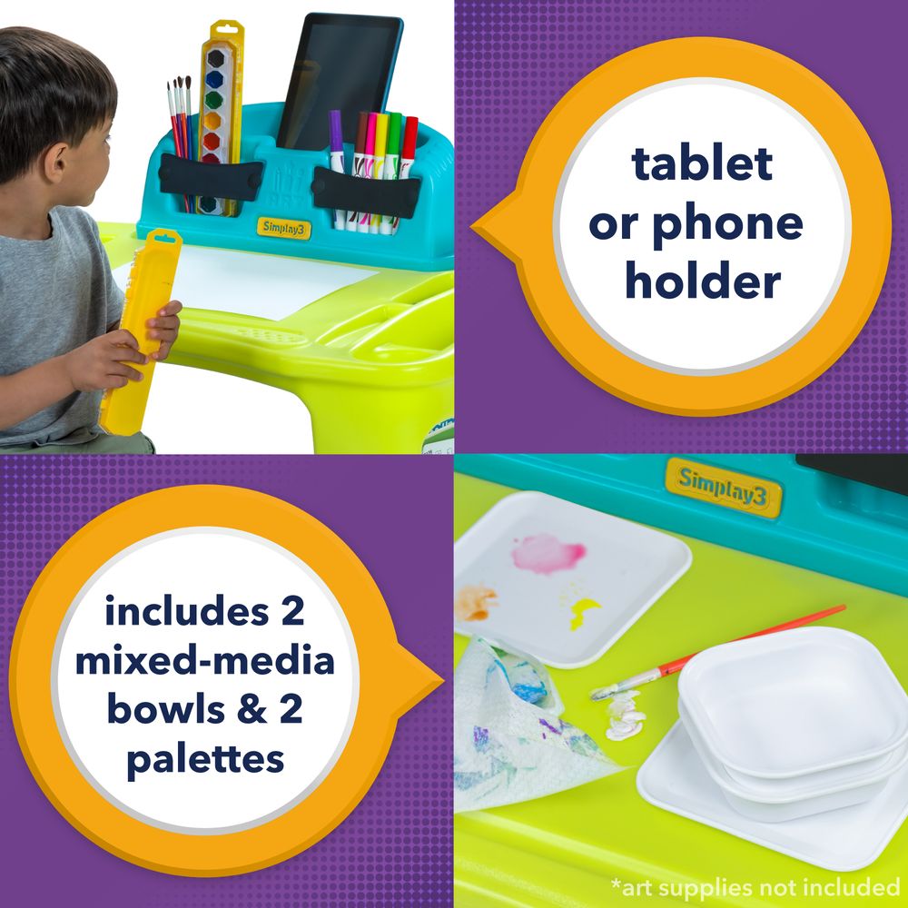 Simplay3 - Creative Kids Art Desk - Blue and Green