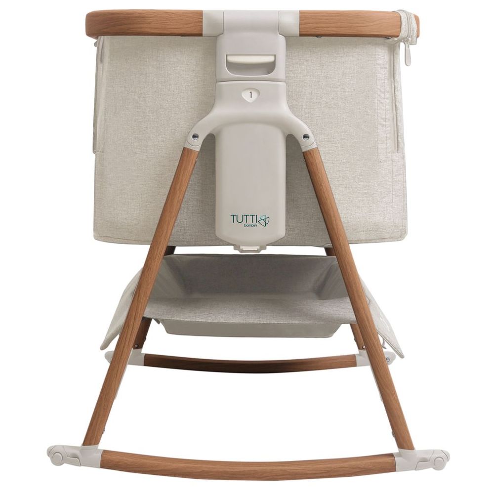 Tutti Bambini Cozee Air Bedside Crib - Scandinavian Walnut/Ecru