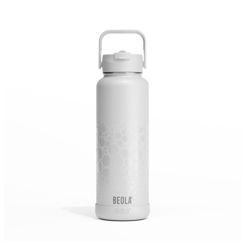 Beola - Vaccum Insulated Water Bottle With 2 Lids - Sparkling White - 1200ml