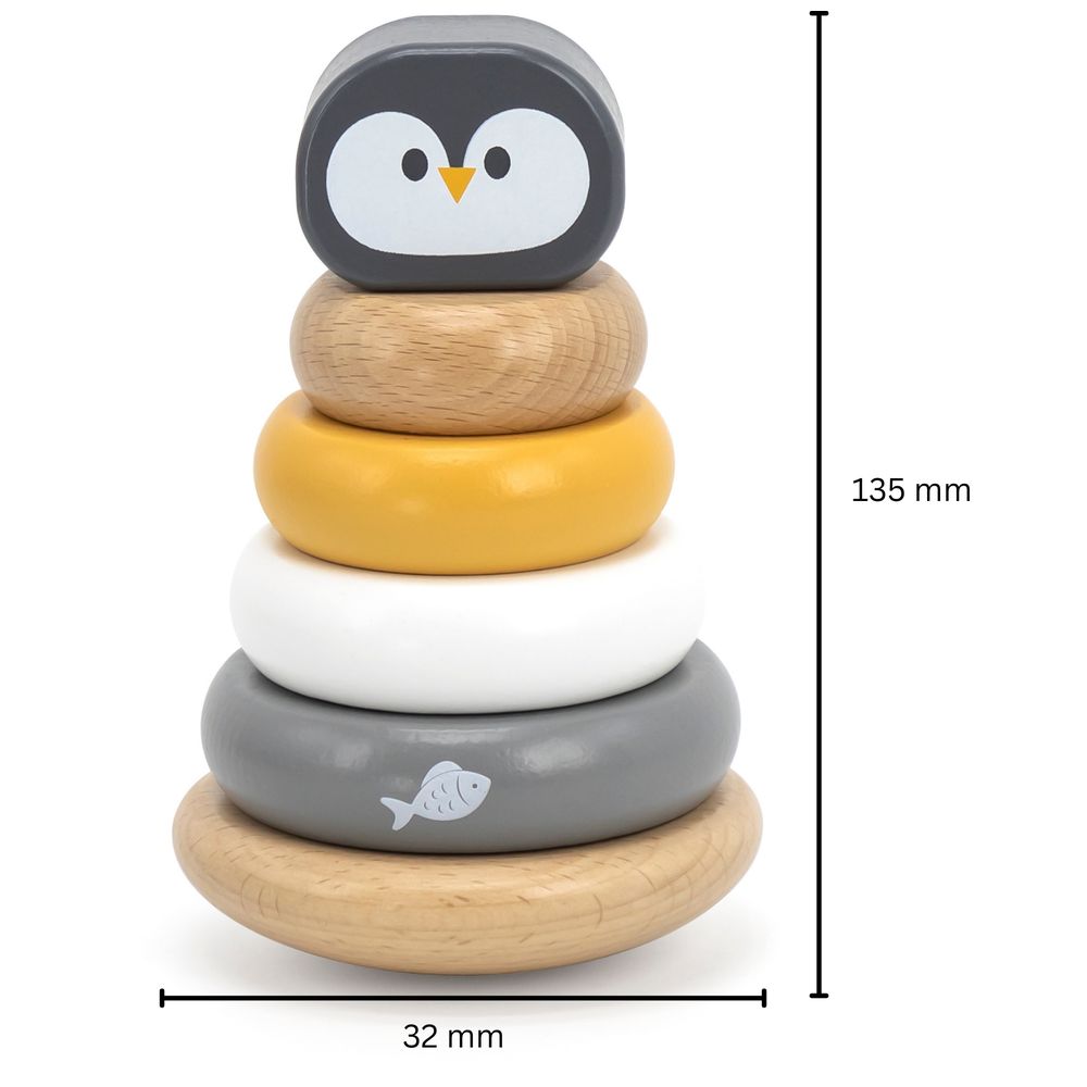 بولار بي - لعبة خشبية للأطفال 2 في 1: لعبة تكديس ودق على شكل بطريق