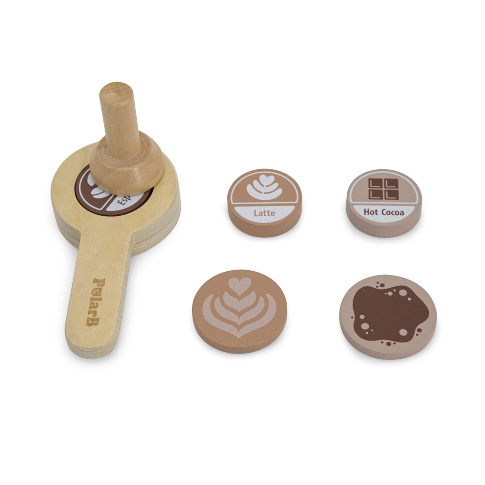 PolarB - Wooden Coffee Machine Toy - 8 Pcs