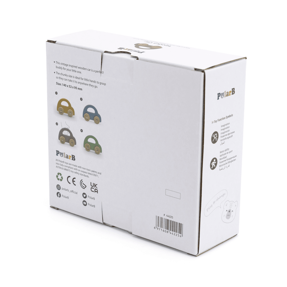 PolarB - Wooden Car Push And Pull Toy - Brown