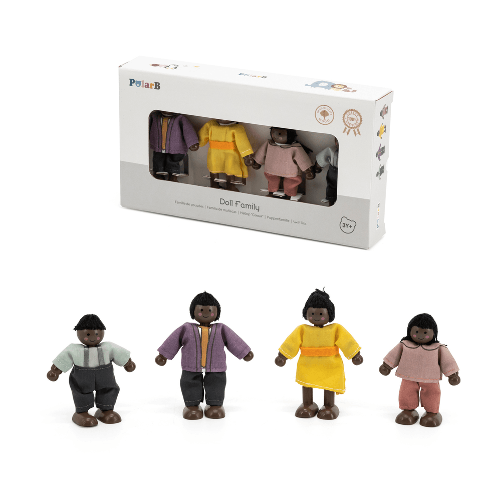 PolarB - 44255 Wooden Doll Family Set - 4 Pcs