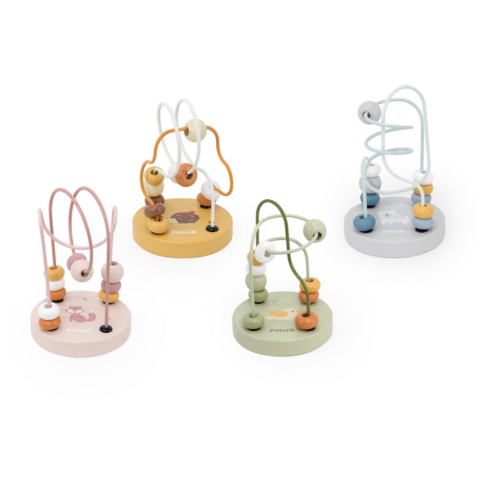 فيجا - لعبة متاهة الخرز الخشبية الكلاسيكية لتنمية المهارات الحركية - 10 خرزات بتصاميم متنوعة