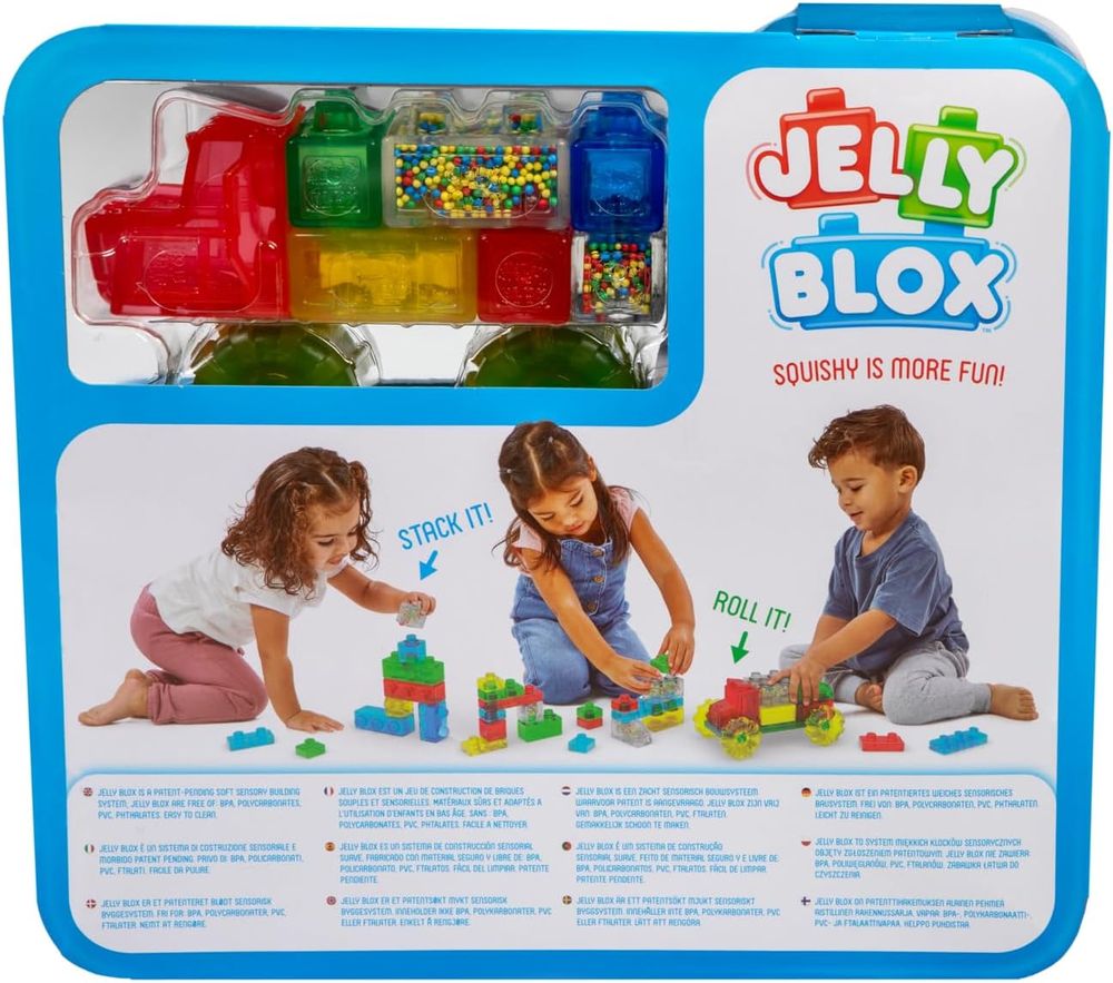 Jelly Blox - 2-In-1 Stash And Stack Building Block Vehicle Kit - 38 Pcs