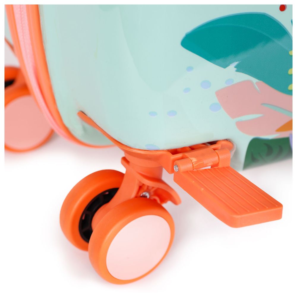 ميلك&مو - شنطة سفر قابلة للركوب للأطفال - أصدقاء الغابة - أخضر