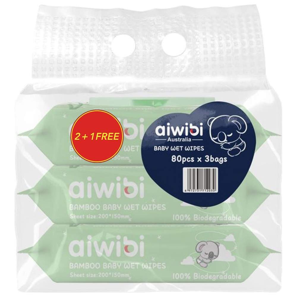 آيويبي - مناديل مبللة للأطفال بشجرة الشاي الطبيعية - 80 منديل