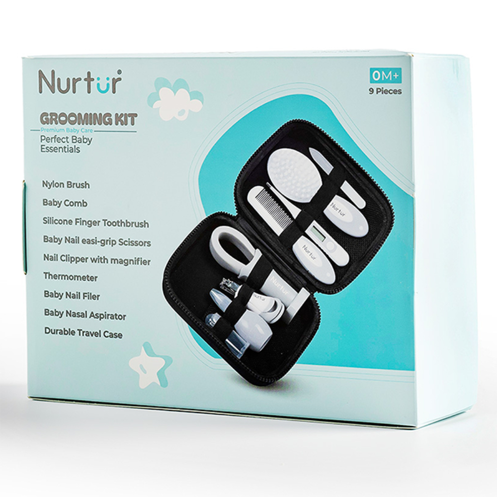 Nurtur Cozi - 9-In-1 Baby Grooming Kit - Black/Grey