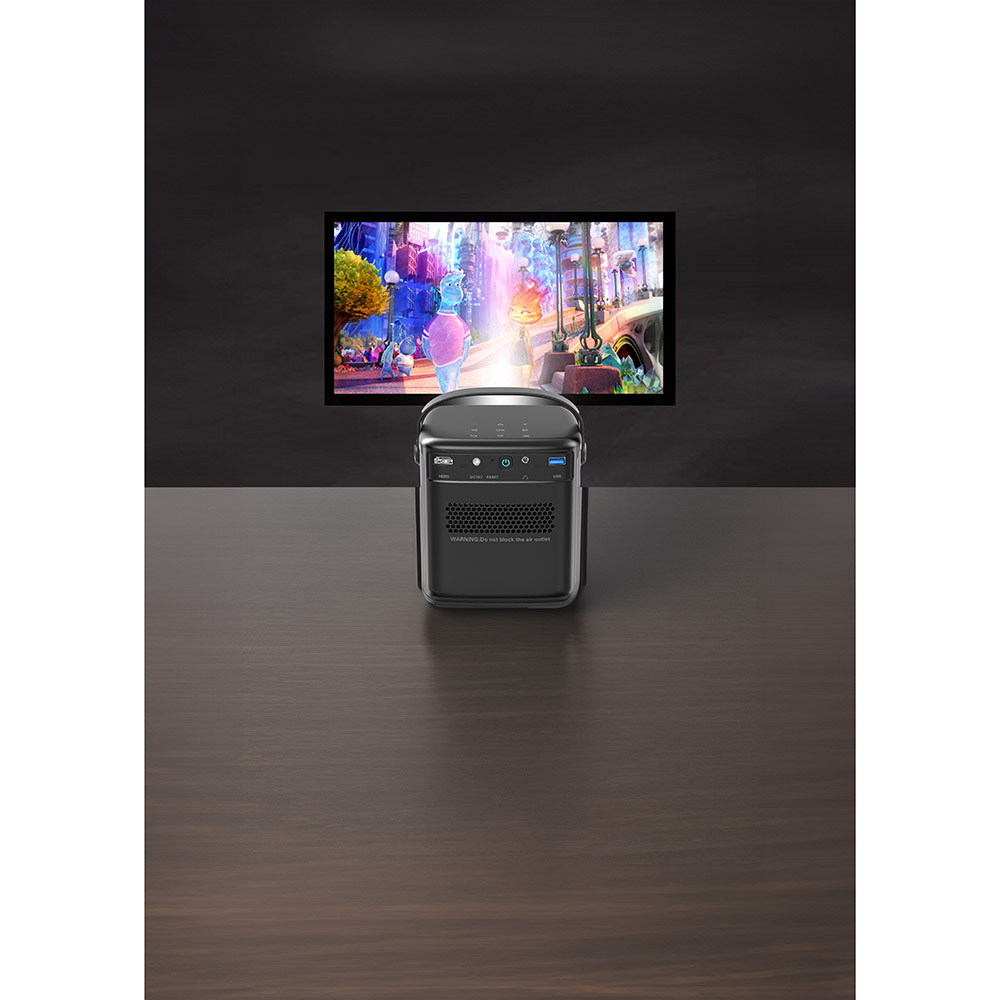 Powerology - 4K GTV Projector - Black - 15000 mAh