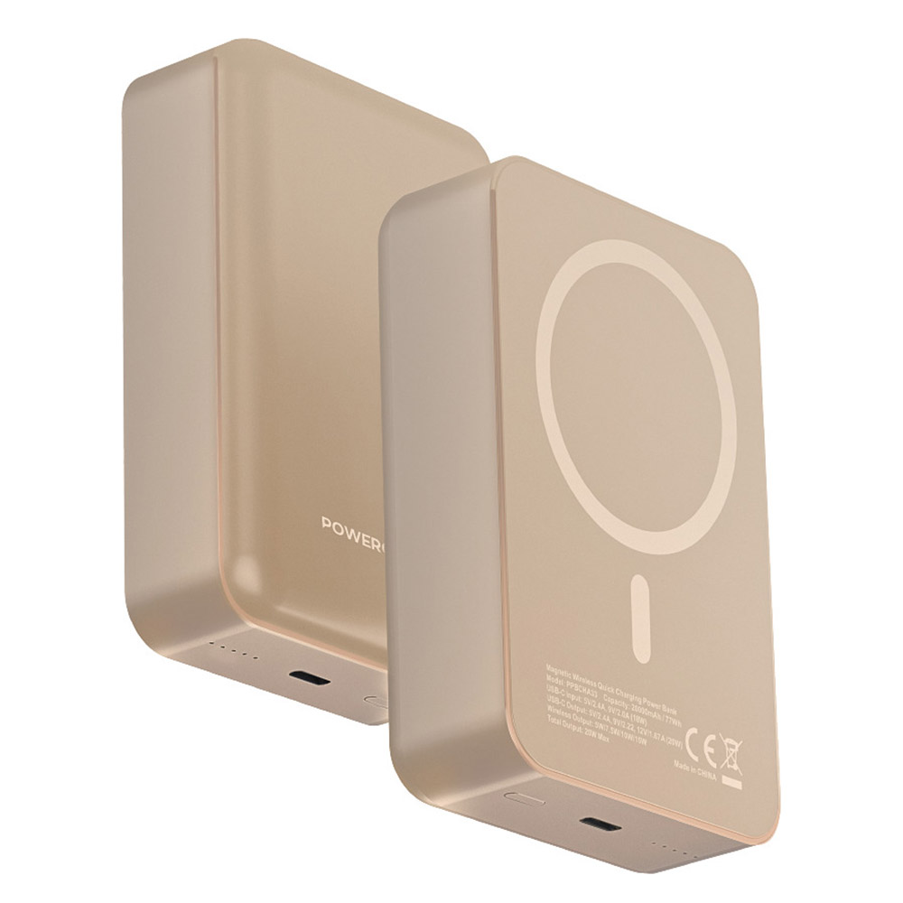 Powerology - Magsafe Aluminum Power Bank - Desert Titanium - 20000 mAh