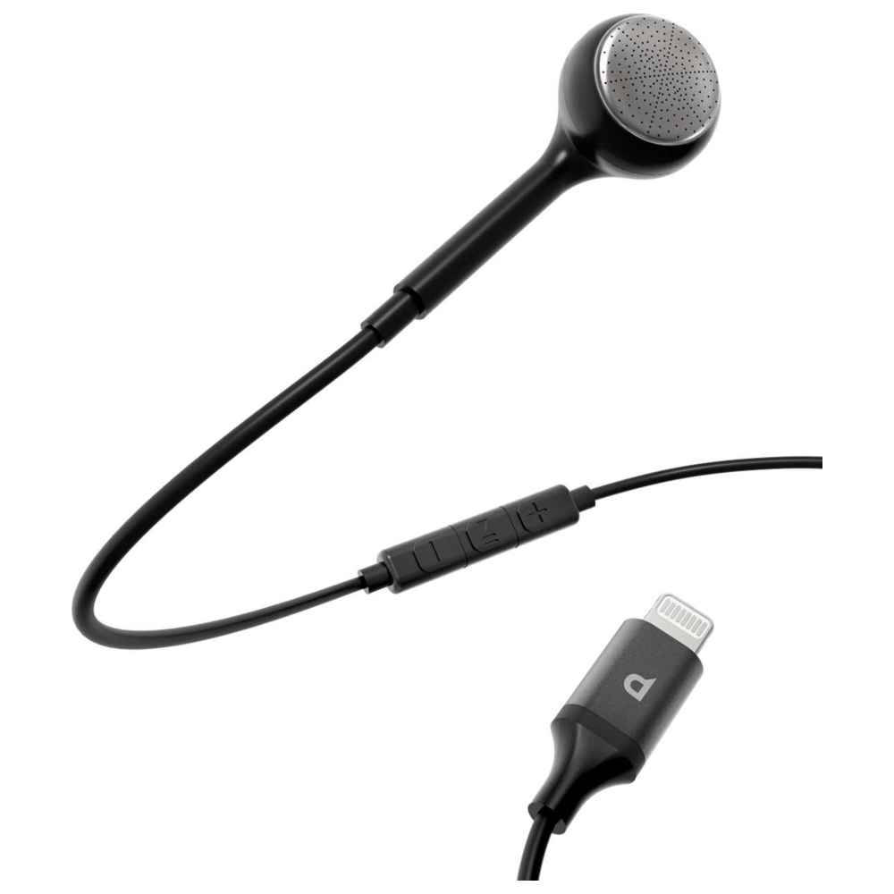 Powerology - Mono Earphones With Lightning Connector - Black - 1.2m