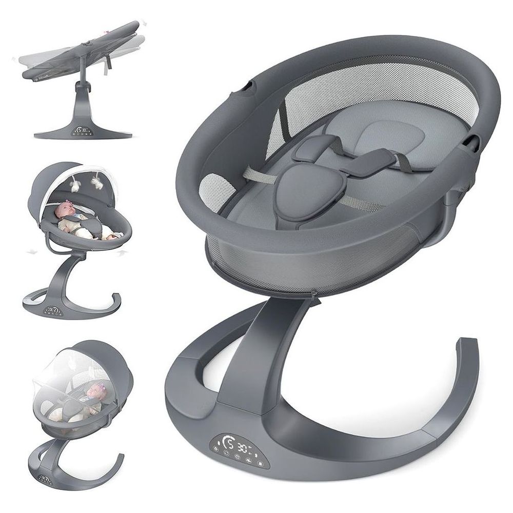 Little Learners - Soothing Baby Swing Chair with Music & Timer - Grey