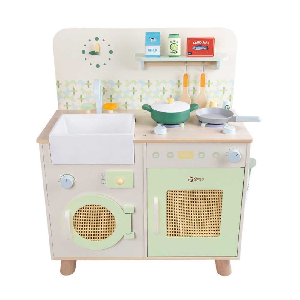 Classic World - Natural Kitchen Playset - 15 Pc Set