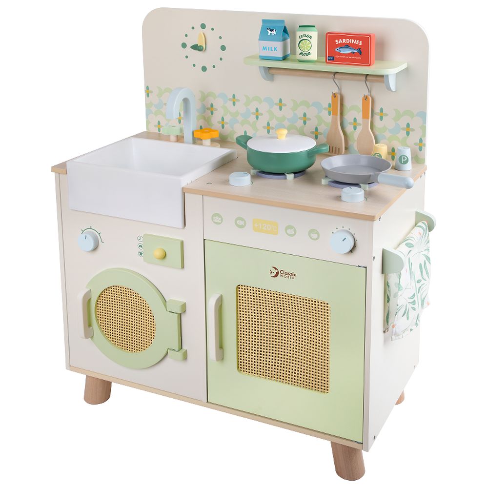 Classic World - Natural Kitchen Playset - 15 Pc Set
