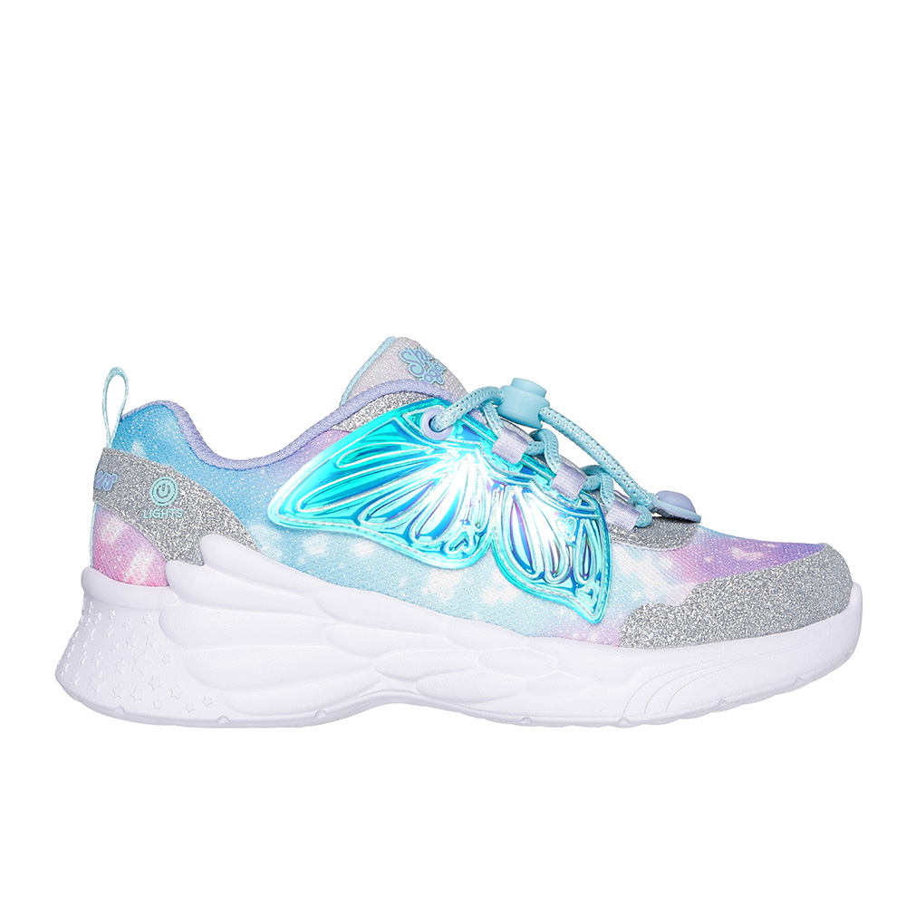 Skechers - Children Dream Racer Lightning Shoes - Silver/Lavender