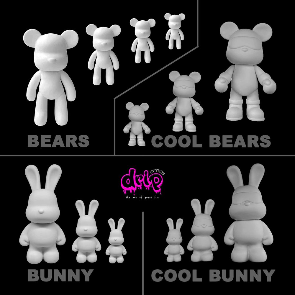 دبي دريب آرت - مجموعة طلاء أكريليك سائل لتلوين أرنب النظارة - أزرق فاتح وبنفسجي داكن وأزرق داكن